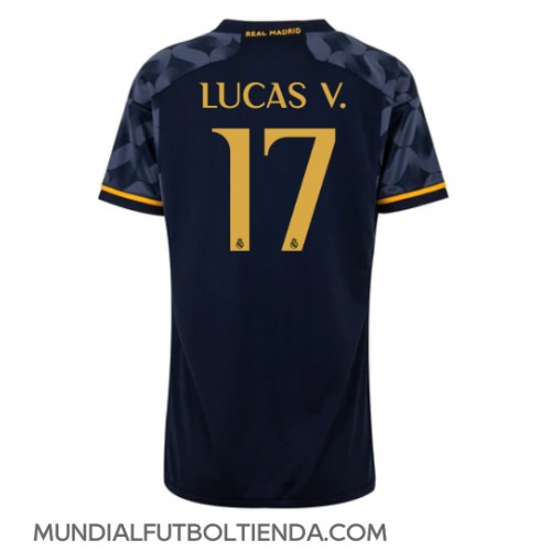Camiseta Real Madrid Lucas Vazquez #17 Segunda Equipación Replica 2023-24 para mujer mangas cortas